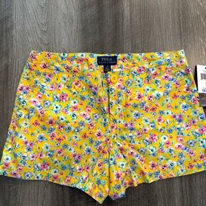 Polo by Ralph Lauren Yellow Bermuda Shorts Floral Cotton